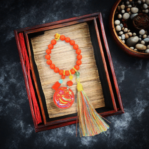 One's Luck Improves Cinnabar Beckoning design bracelets